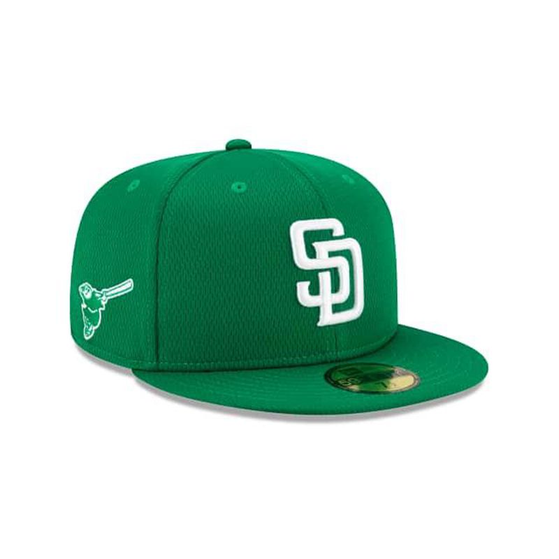 MLB San Diego Padres St Patricks Day 59Fifty Fitted (GRH7055) - Green New Era Caps